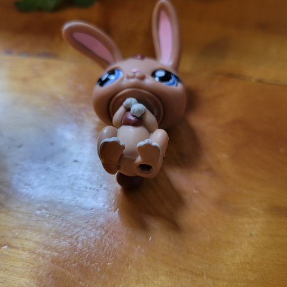 Littlest Pet Shop LPS #1766 Bunny Rabbit Brown Blue Eyes 2007 - Picture 11 of 12